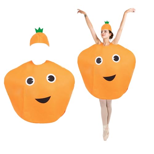IGEAIIE Orange Obst Kostüm für Erwachsene, Vliesstoff Lustiges Essen Cosplay Outfit mit Kopfbedeckung, Faschingsparty-Kostüm für Rollenspiele, Halloween und Themenveranstaltungen IGEAIIE Orange Obst Kostüm für Erwachsene, Vliesstoff Lustiges Essen Cosplay Outfit mit Kopfbedeckung, Faschingsparty-Kostüm für Rollenspiele, Halloween und Themenveranstaltungen von IGEAIIE