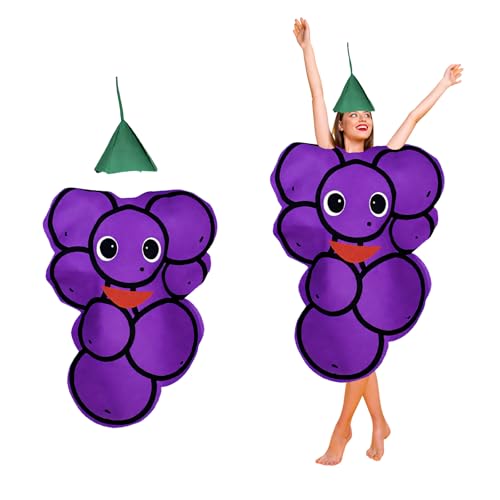 IGEAIIE Trauben-Kostüm für Erwachsene, lustiges Obstkleid-Outfit mit Kopfbedeckung, Vliesstoff-Outfit für Halloween, Partys, Cosplay-Events und Themenfeiern IGEAIIE Trauben-Kostüm für Erwachsene, lustiges Obstkleid-Outfit mit Kopfbedeckung, Vliesstoff-Outfit für Halloween, Partys, Cosplay-Events und Themenfeiern von IGEAIIE