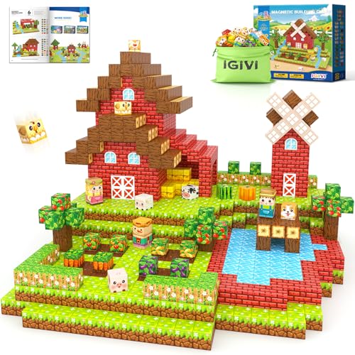 Magnetische Blöcke – Bauen Sie Minen-Magnet-Welt Bauernhoftier-Set, 2,5 cm, magnetischer Würfel, sensorisches Spielzeug für Kleinkinder, STEM-Bauspielzeug für Kinder im Alter von 3–5, 4–8, 5–7 Magnetische Blöcke – Bauen Sie Minen-Magnet-Welt Bauernhoftier-Set, 2,5 cm, magnetischer Würfel, sensorisches Spielzeug für Kleinkinder, STEM-Bauspielzeug für Kinder im Alter von 3–5, 4–8, 5–7 von IGIVI