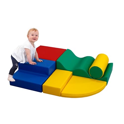 IGLU SOFT PLAY 6 Softbausteine Riesenbausteine Schaumstoffbausteine - Anti-Rutsch (Blau,gelb,grün,rot) von IGLU SOFT PLAY