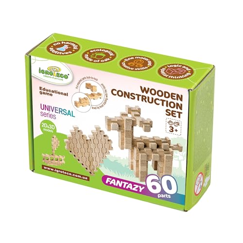 Igroteco® Spielzeug | Fantasie | 60 Teile | natürliches Spielzeug für Kinder | unlackiert und unbemalt | Holzspielzeug von IGROTECO Create. Play. Live.