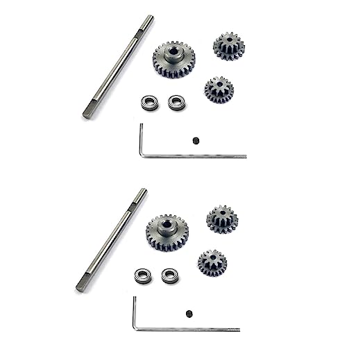 IGUATU 2Set Metall Getriebe mit Getriebe Achse D Stahl Zahnrad Set für D12 1/10 RC Auto Upgrade Teile Zubehör von IGUATU