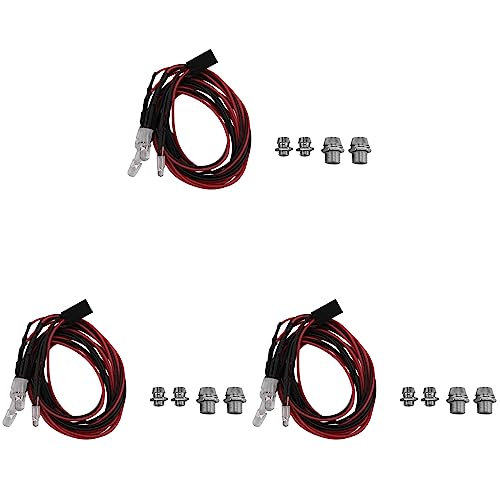 IGUATU 3 x Set mit 4 LED-Lichtern, 2 weiße LEDs, 2 rot, für 1/10 1/8 Redcat Axial SCX10 D90 RC Car von IGUATU