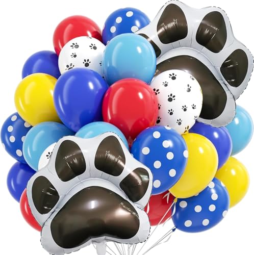 20 Stück Rot Gelb Blau Balloons Set, Hund Pfote Folienballon, Helium Ballon, Hund Geburtstag Luftballons Set, für Hund Thema Geburtstag Party Dekoration 20 Stück Rot Gelb Blau Balloons Set, Hund Pfote Folienballon, Helium Ballon, Hund Geburtstag Luftballons Set, für Hund Thema Geburtstag Party Dekoration von IHLOOTD