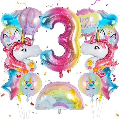 Einhorn Deko Kindergeburtstag 16 Stück Einhorn Luftballon Herzluftballons Geburtstagsdeko 3 Jahre Mädchen Regenbogen Luftballons Folienballon Stern für Einhorn Party,Geburtstagsfeier,Babypartys Einhorn Deko Kindergeburtstag 16 Stück Einhorn Luftballon Herzluftballons Geburtstagsdeko 3 Jahre Mädchen Regenbogen Luftballons Folienballon Stern für Einhorn Party,Geburtstagsfeier,Babypartys von IHLOOTD