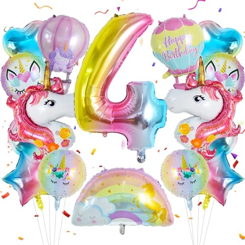 Einhorn Deko Kindergeburtstag 16 Stück Einhorn Luftballon Herzluftballons Geburtstagsdeko 4 Jahre Mädchen Regenbogen Luftballons Folienballon Stern für Einhorn Party,Geburtstagsfeier,Babypartys Einhorn Deko Kindergeburtstag 16 Stück Einhorn Luftballon Herzluftballons Geburtstagsdeko 4 Jahre Mädchen Regenbogen Luftballons Folienballon Stern für Einhorn Party,Geburtstagsfeier,Babypartys von IHLOOTD