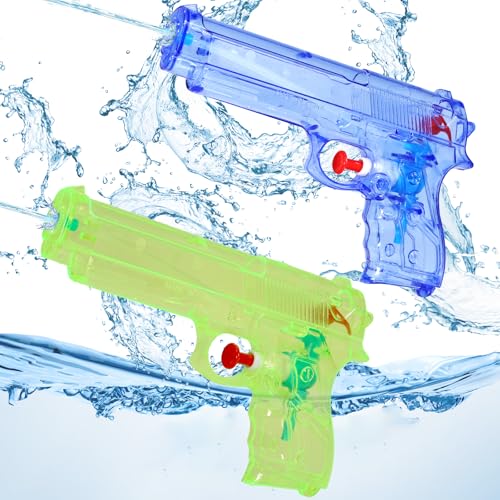 Wasserpistole für Kinder 2 Stück Kleine Wasserspritzpistole Set Blau und Grün Wasserpistolen Mini Wasser Spritzpistole für Sommerpartys, Pools, Gärten, Strände von IHLOOTD