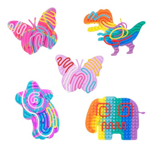 Fidget Toy Doppelseitiges Sensory Spielzeug: 5pc Silikon Sensorisches Activity Board Toy für Kinder Beschäftigung Autismus Spielzeuge ADHD Toys Für Erwachsene Angstzuständen mit 55 Zubehör Schnüren Fidget Toy Doppelseitiges Sensory Spielzeug: 5pc Silikon Sensorisches Activity Board Toy für Kinder Beschäftigung Autismus Spielzeuge ADHD Toys Für Erwachsene Angstzuständen mit 55 Zubehör Schnüren von IHONYI