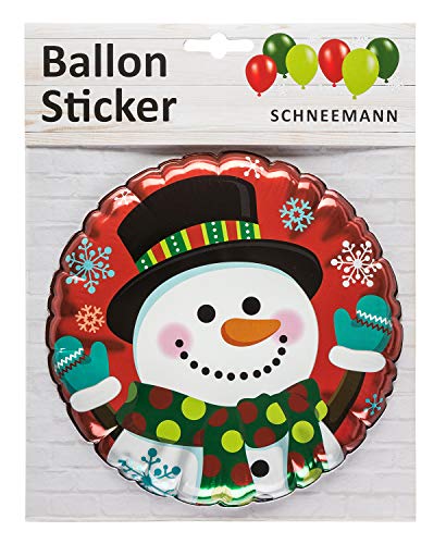 Ballon Sticker mit 3D Effekt Schneemann, ca. 16,5 cm von III