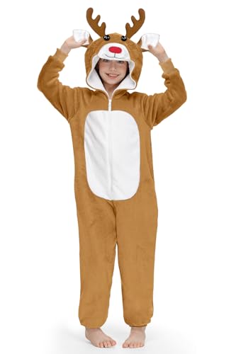 IIMMER Weihnachtlicher Einteiler für Kinder von 5 bis 12 Jahren, braun, Rentier, 10 Jahre IIMMER Weihnachtlicher Einteiler für Kinder von 5 bis 12 Jahren, braun, Rentier, 10 Jahre von IIMMER