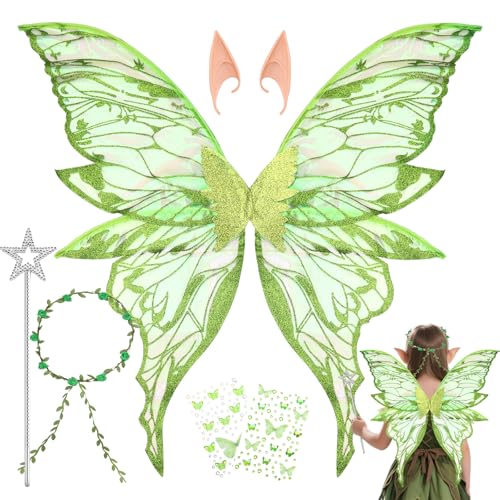 IIRC Fairy Wings Costume, Feenflügel Kinder Erwachsene, Schmetterlingsflügel für Karneval Geburtstag Halloween Weihnachten Rollenspiele Comic Con Themed Party von IIRC