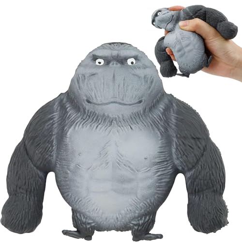 Stretch Gorilla,Gorilla Figur,Anti Stress AFFE,Gorilla Stress Toy,Gummi AFFE für Erwachsene, Kinder, Party Entspannung, Unterhaltung und Stressabbau（Grau） von IJHYGD