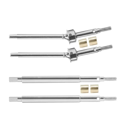 IJOSADON Erweiterte Vorder- und Hinterachswellen aus Stahl, Antriebswelle mit 5 mm längerem Gewinde, kompatibel mit Upgrade-Teilen Kompatibel mit RC-Crawler-Autos im Maßstab 1:18(Silver Set) von IJOSADON