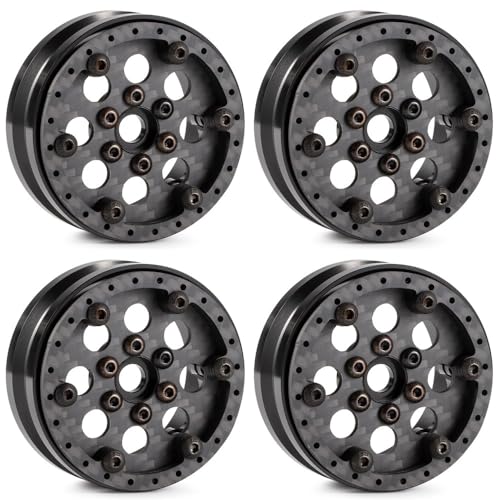 FYUtWh Leichte, verstellbare, versetzte Carbon-Aluminium-1,9-Räder, kompatibel mit 1/10 RC-Crawler-Modellen, einschließlich VS4-10 H10 Optic(Type B) von IJOSADON