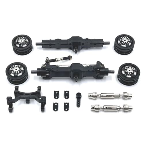 IJOSADON 1/10 C74 Fernbedienung Auto Kompatibel Metall Upgrade Teile Achse Lenkgetriebe Sitz Radnabe Antriebswelle(Black) von IJOSADON