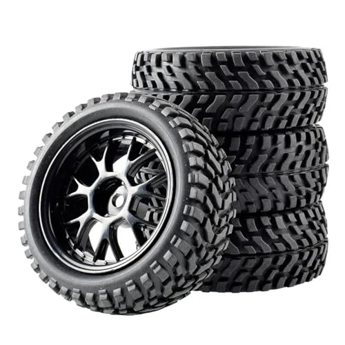 IJOSADON 1/10 On Road Drift-Felgen, 75 mm RC-Reifen, kompatibel mit verschiedenen RC-Cars, einschließlich On-Road-Drift-Modellen(Black) von IJOSADON