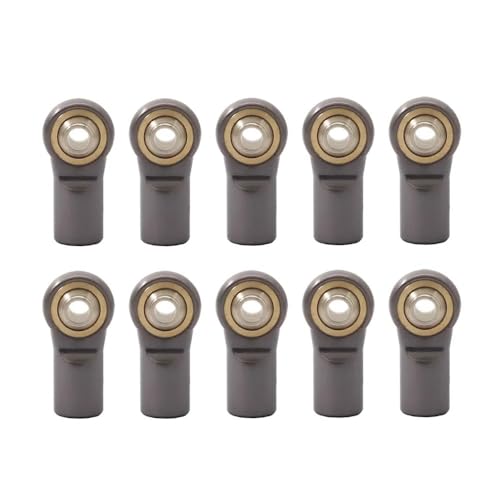 IJOSADON 10Pcs Aluminium M4 20MM Link Spurstangenkopf Kugelgelenk Kompatibel Mit 1/10 Skala RC Crawler Fahrzeuge D110 CC01 Racing Zubehör(10PCS Gray) von IJOSADON