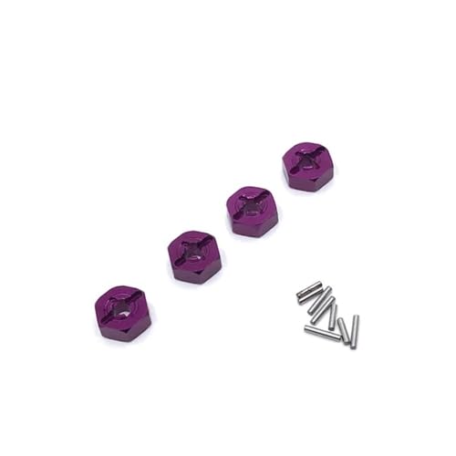 IJOSADON 12-mm-Nabenadapter aus Metall Kompatibel mit 144001 144002 144010 124016 124017 124018 124019 A949 A959 A969 A979 kompatible RC-Autoteile(Purple) von IJOSADON