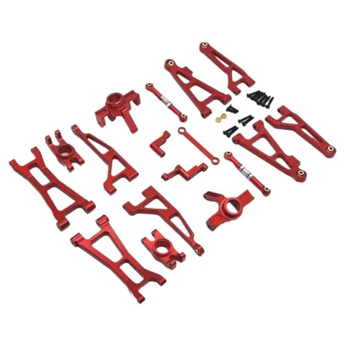 IJOSADON 16207 16208 16209 16210 Metall Suspension Arm Lenkung Tasse Link Stange Set Kompatibel mit 1/16 Skala RC Autos Upgrade Teile(16207 RED) von FYUtWh
