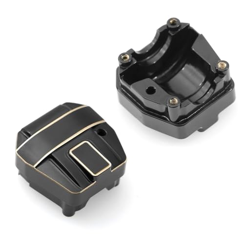 IJOSADON 2 Stück schwarz beschichtete Messing-Differentialabdeckung Kompatibel mit 1/10 RC-Crawler-Autos, kompatibel mit AR45 PRO III Upgrade-Teilen von IJOSADON