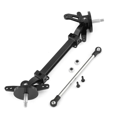 IJOSADON 2023 Metall-Vorderachsbaugruppe mit Lenkstange, kompatibel mit 1/14 RC-Car-Upgrade-Teilen(Black) von IJOSADON