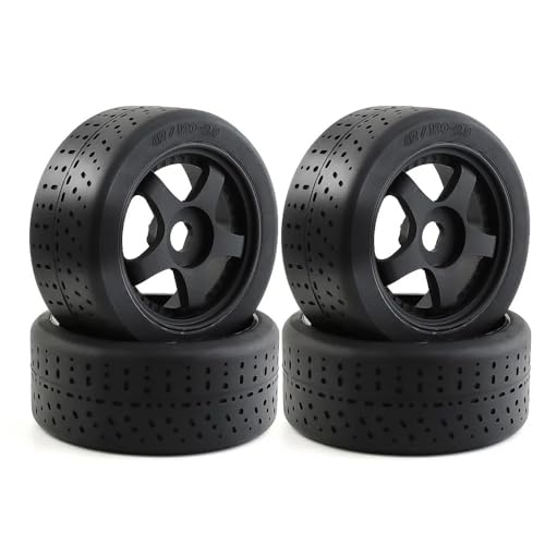 IJOSADON 4 Stück 100 x 42 mm 5-Speichen-Reifen kompatibel mit 1/7 RC-Car-Rad-Sechskant-Upgrade-Teilen RC Auto Zubehör von IJOSADON