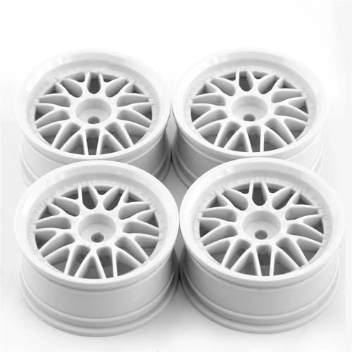 IJOSADON 4 Stück 52 mm RC-On-Road-Drift-Rennwagen-Kunststoff-Felgennaben, kompatibel mit XV02-Modellen(White) von FYUtWh