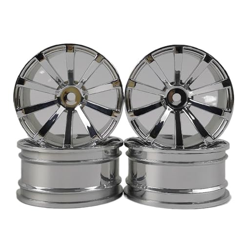 IJOSADON 4 Stück 6 mm versetzte Kunststoffräder, Felgen Kompatibel mit RC-Autos im Maßstab 1:10, kompatibel mit Drift- und On-Road-Touring-Modellen, 12 mm Mutter von IJOSADON