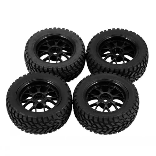 IJOSADON 4 Stück 75 mm Gummi-Offroad-Felge und Reifen, kompatibel mit MN99S 144001 RC-Auto Kompatibel mit Rallye-Klettern RC Auto Zubehör von IJOSADON