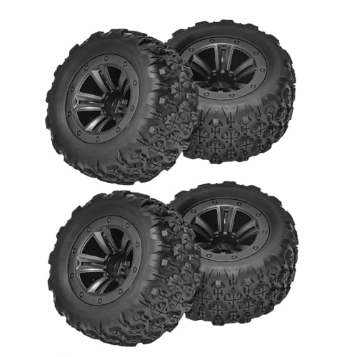 IJOSADON 4 Stück 83 mm Gummireifen-Rad, kompatibel mit verschiedenen 1/16 RC-Automodellen, Upgrade-Teilen von IJOSADON