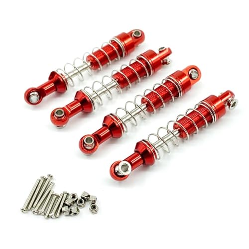 IJOSADON 4 stücke Metall Stoßdämpfer Dämpfer Kompatibel mit C14 C24 MN D91 D96 D99 D99S MN90 MN98 MN99S Kompatibel RC Auto Teile Zubehör(RED) von IJOSADON
