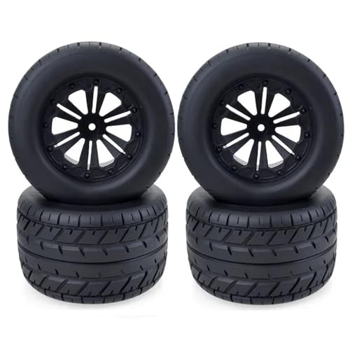 IJOSADON 4PCS 115MM Reifen Räder 12mm Nabe Hex Geeignet Kompatibel mit 1/10 RC Buggy Auto XS TM Flux ZD Racing LRP 10030 Kompatible Modelle RC Auto Zubehör von IJOSADON
