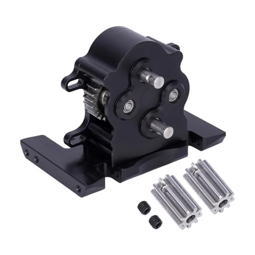 IJOSADON Aluminium-Doppelgetriebe mit Stahlzahnrädern Kompatibel mit kompatible Upgrade-Teile im Maßstab 1:10(Black) von IJOSADON