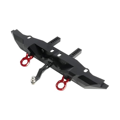 IJOSADON Aluminium-Heckstoßstange mit Abschlepphaken und Anhängerkupplung Kompatibel mit 1/10 RC Crawler Car, kompatibel mit TRX-4-Chassis-Upgrade-Teilen(Black) von IJOSADON