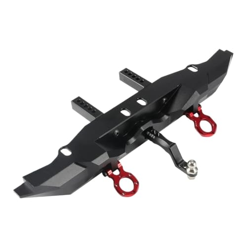 IJOSADON Aluminium-Heckstoßstange mit Abschlepphaken und Anhängerkupplung Kompatibel mit 1/10 RC Crawler Car, kompatibel mit TRX-4-Chassis-Upgrade-Teilen(Silver) von IJOSADON