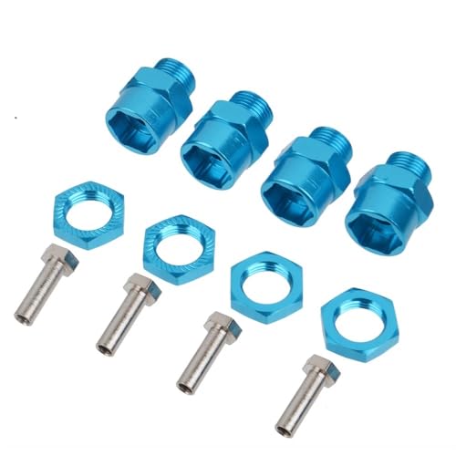 IJOSADON Aluminium Hex Adapter Radnaben Verlängerung Umwandlung Muttern Kompatibel mit 1/10 1/8 RC Auto Buggy Bigfoot Kompatible Modelle(Extension (Blue)) von IJOSADON