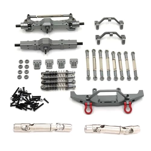 IJOSADON C14 C24 C24-1 Metall Vorder- und Hinterachse Chassis Link Rod Zugstange Mount Stoßdämpfer Set kompatibel mit 1/16 RC Autos Upgrade Teile(Titanium) von IJOSADON