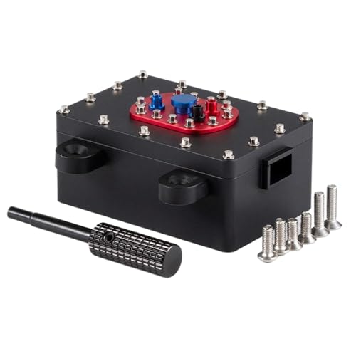 IJOSADON CNC bearbeitetes Aluminium 1:10 Taststoff-Funkfunk-Empfängerbox im Maßstab mit Trail Finder II Gelande II Pro VS4-10 TRX6-Modelle(Black) von IJOSADON