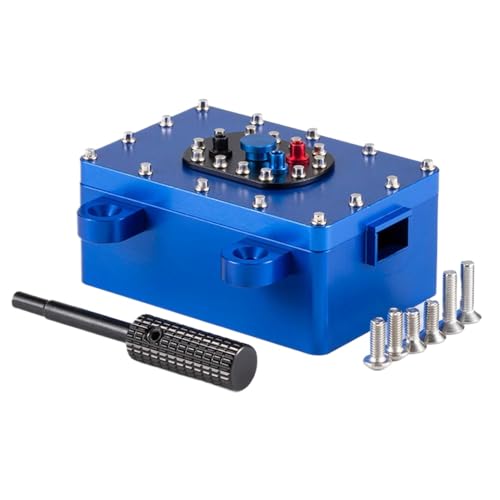 IJOSADON CNC bearbeitetes Aluminium 1:10 Taststoff-Funkfunk-Empfängerbox im Maßstab mit Trail Finder II Gelande II Pro VS4-10 TRX6-Modelle(Blue) von IJOSADON