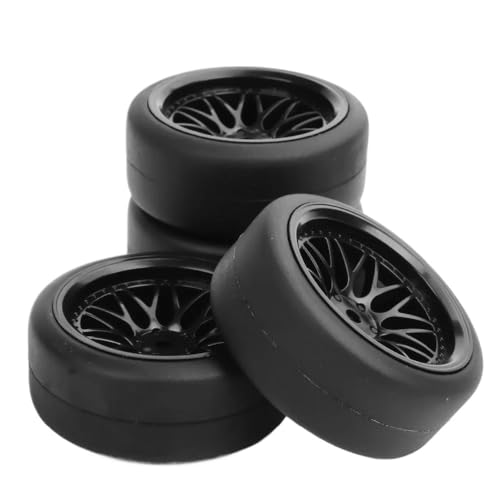 IJOSADON Driftreifen und Felgen im Maßstab 1:10 mit 6 mm Versatz und 12 mm Antriebssechskant Kompatibel mit RC-On-Road-Rennwagenzubehör, kompatibel mit verschiedenen Modellen von IJOSADON