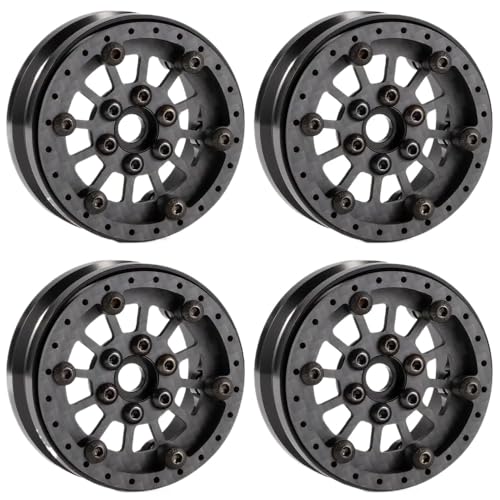 IJOSADON Einstellbare ultraleichte Kohlenstoff-Aluminium 1,9-Perldlock-Räder kompatibel mit 1/10 Skala Offroad-Fahrzeugen VRD VS4-10 Phoenix H10-Optikus-Rigs(Type A) von IJOSADON