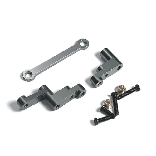 IJOSADON Fernbedienung Auto Lenkung Metall Teile Zubehör Kompatibel Mit Hyper Go 16207 16208 16209 16210 H16 H16BM 1/16(Light Grey) von IJOSADON