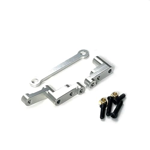 IJOSADON Fernbedienung Auto Lenkung Metall Teile Zubehör Kompatibel Mit Hyper Go 16207 16208 16209 16210 H16 H16BM 1/16(White) von IJOSADON