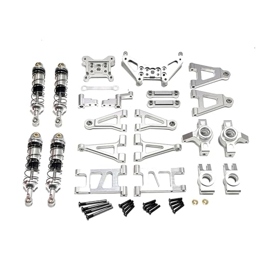 IJOSADON Hyper Go 1/14 14301 14302 Fernbedienung Auto Metall Schwinge Lenkung Tasse Upgrade Set Kompatibles Zubehör(Silver) von IJOSADON
