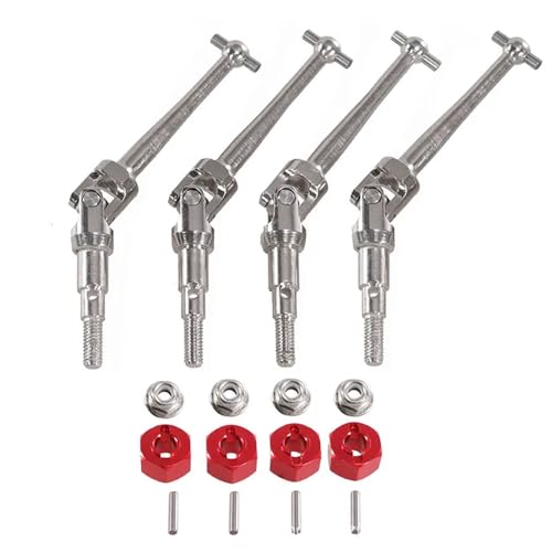 IJOSADON Hyper Go 1/16 16207 16208 16209 16210 H16 H16BM H16PL 1/14 14210 H14BM RC Auto Metallkupplungsmutter Antriebswelle Kompatible Teile Zubehör(RED) von IJOSADON