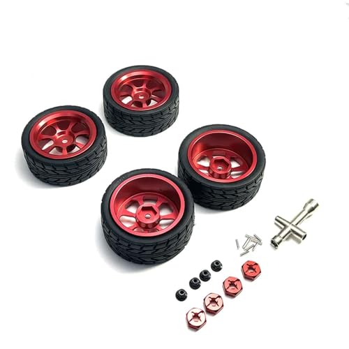 IJOSADON Kompatible Metall-Upgrade-Räder Kompatibel mit 1:12, 1:14, 1:18 RC-Autos, Zubehör, Modelle 124016, 124017, 124018, 124019, 144001 A959(RED) von IJOSADON