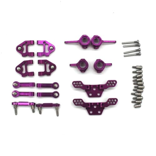 IJOSADON Kompatible Teile Set Kompatibel mit 284131 284010 284161 K989 K969 RC 1/28 Fernbedienung Auto Metall Vulnerable Sechs Stück Kit(Purple) von IJOSADON