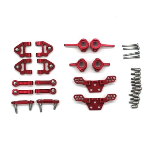 IJOSADON Kompatible Teile Set Kompatibel mit 284131 284010 284161 K989 K969 RC 1/28 Fernbedienung Auto Metall Vulnerable Sechs Stück Kit(RED) von IJOSADON
