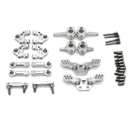 IJOSADON Kompatible Teile Set Kompatibel mit 284131 284010 284161 K989 K969 RC 1/28 Fernbedienung Auto Metall Vulnerable Sechs Stück Kit(Silver) von IJOSADON