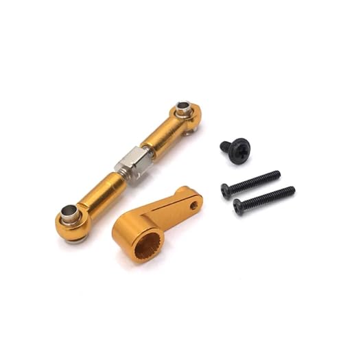 IJOSADON Kompatibler Metall-Lenkhebel und -Arm Kompatibel mit RC-Car-Modelle 144010 144001 144002 124017 124016 124018 124019(Yellow) von IJOSADON